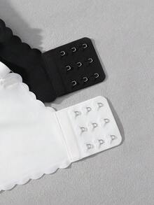 SHEIN 2 chiếc áo ngực không gọng mỏng có đệm mút mỏng thời trang tối giản màu trơn thoải mái không đường may ren vá không dây nâng ngực cỡ lớn - Nhiều màu - Xem 5