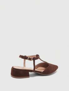 CUCCOO BIZCHIC Women's Pointed Toe Buckle Design Fashion Daily Wear Chunky Heel Pumps