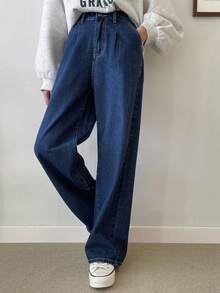 DAZY 高腰斜口袋牛仔裤，返校服