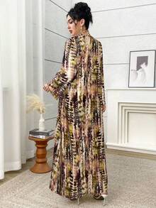 Yasmyna 女式优雅花卉刺绣拼布扎染印花阿拉伯风格连衣裙 - 彩色 - 查看 2