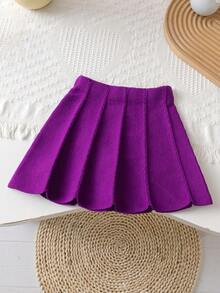 SHEIN 女婴针织开衫套装 - 紫色 - 查看 6