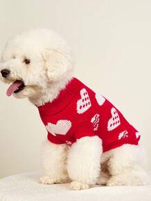 PETSIN Jersey con forma de corazón rojo para el Día de San Valentín, cálido - Rojo - Ver 8