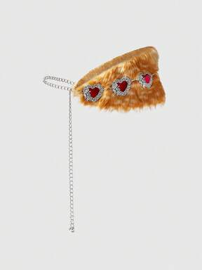 Grunge Punk 1pc Gothic Style Heart-Shaped Rose Decor Waist Chain, Red Oil Drip Accessory For Dresses, Versatile Daily Wear, Halloween