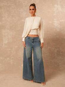 Lumalex 早春女士夸张泡泡袖衬衫，垂坠感十足，适合度假、生日、婚礼、婚礼派对、夏季假日、海滩等场合，尽显奢华格调，低调奢华，适合舞会、聚会、宴会、优雅老派、性感女郎、锐舞派对、音乐节等，层次丰富，适合宰牲节派对等场合。 - 白色 - 查看 4