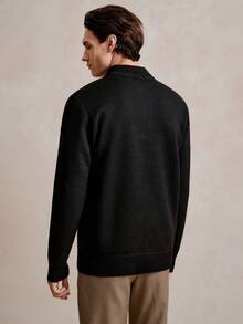 Manfinity CityGents Men's New Pullover Sweater, Half Zip Collar Casual Knit Sweater