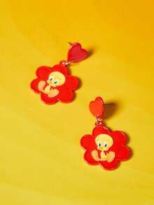 LOONEY TUNES X SHEIN Women Stud Earrings - Gold - View 4