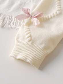 Souflis Souflis Ensemble de cardigan tricoté et jupe tricotée avec décoration de nœud pour bébé fille - Multicolore - Voir 4