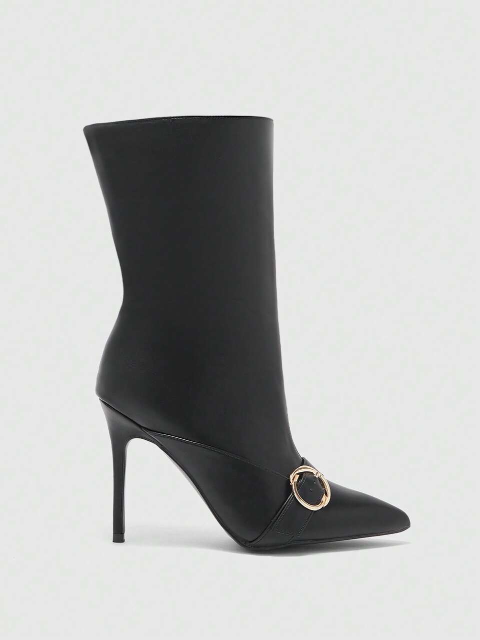 CUCCOO BIZCHIC Fashionable Rhinestone Pointed Toe Stiletto Pleated Over-The-Knee Boots, Suitable For Dates And Parties