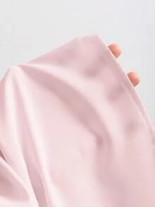 Sweetra 女士斜肩修身抹胸连衣裙 - 淺粉色 - 查看 4