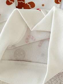 Playful Pals Set di top a maniche lunghe e pantaloni per neonato maschio, con colletto, chiusura lampo anteriore, stampa carina su polsini e orlo, vita elastica, adatto per autunno/inverno - Bianco - Visualizzare 3
