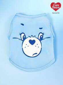 Care Bears X PETSIN 1件可爱心形小熊卡通图案宠物背心，透气亲肤。