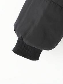 Sparklyn Tween Girls' Winter Zip-Up Hooded Ribbed Waist Faux Fur Collar Short Down Jacket - Black - View 5