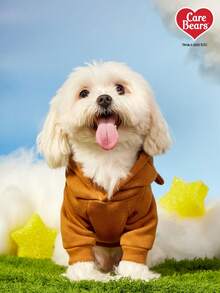 Care Bears X PETSIN 1 件 Tenderheart 熊卡通印花棕色宠物猫狗通用弹力舒适羊毛保暖狗狗连帽运动衫 - 棕色 - 查看 8