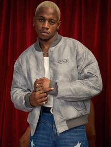 PAVTROS Manfinity Streetrush 男士街头风流行INS同款男士长袖夹克，街头服饰，冬季夹克，保暖冬装，圣诞节，男友礼物，Y2K夹克，灰色夹克，街头服饰夹克，短款男士夹克 - 灰色 - 查看 9