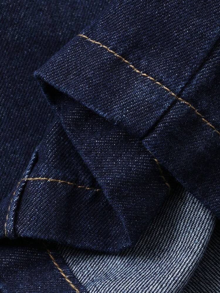 Women's Casual Denim Zip-Up Jacket And Wide-Leg Jeans Set, Autumn