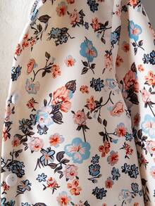 SHEIN 年轻女孩动物与植物印花保暖内衬连帽纽扣可爱卡通夹克，适合日常休闲穿着 - 彩色 - 查看 4