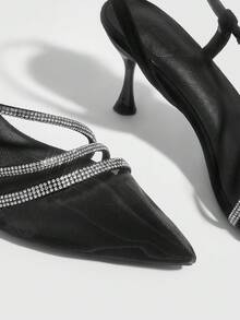 CUCCOO SZL Fashionable & Elegant Black Mesh Breathable Women's High Heels, Comfortable & Versatile Party/Event Pumps