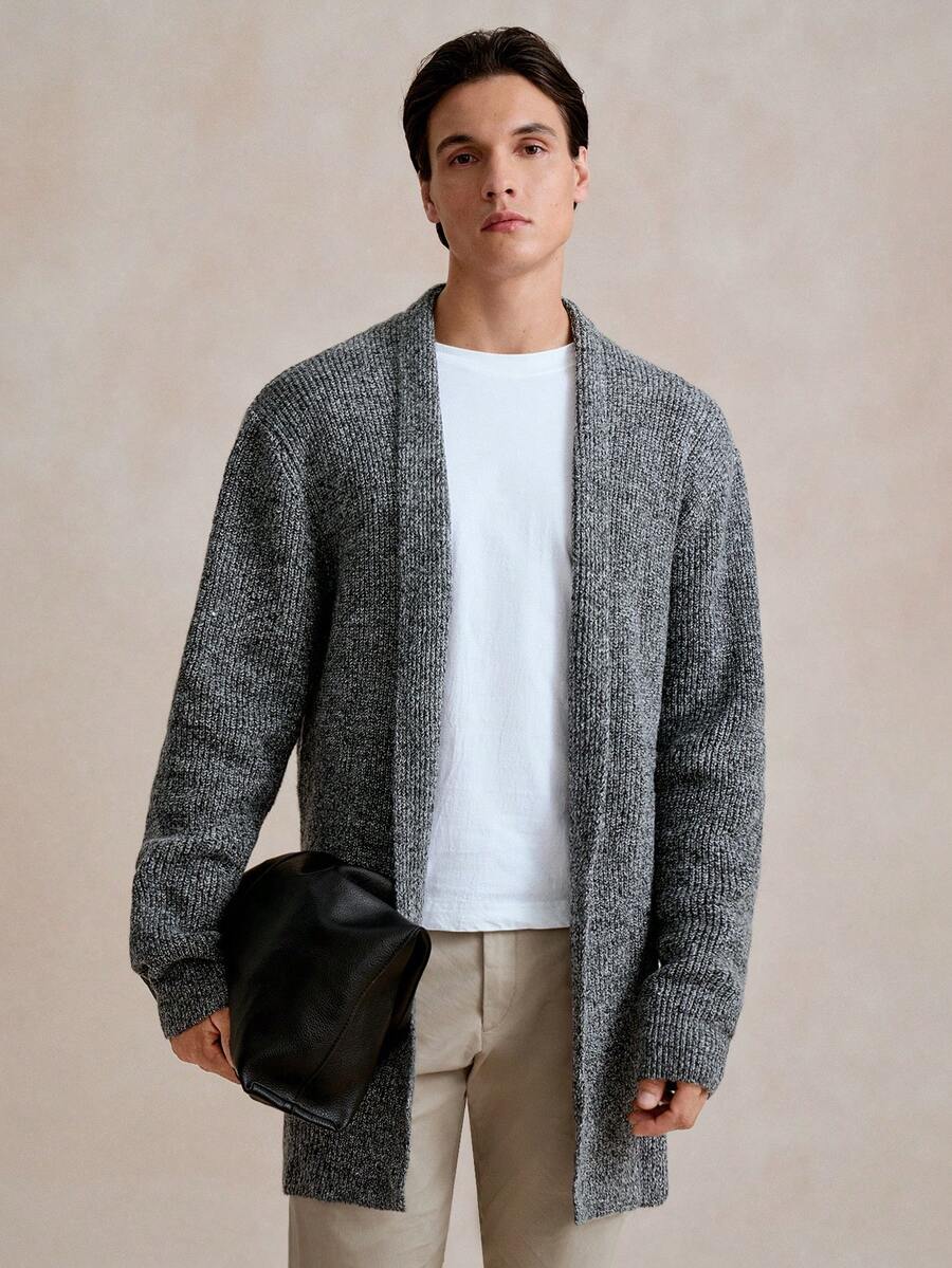 Manfinity CityGents Men's Casual Long Sleeve Cardigan, Versatile For Autumn