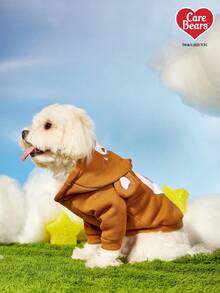 Care Bears X PETSIN 1 件 Tenderheart 熊卡通印花棕色宠物猫狗通用弹力舒适羊毛保暖狗狗连帽运动衫 - 棕色 - 查看 7