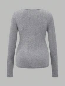 Modmama 3 件孕妇休闲纯色长袖哺乳 T 恤，适合日常穿着，春秋季 - 彩色 - 查看 9