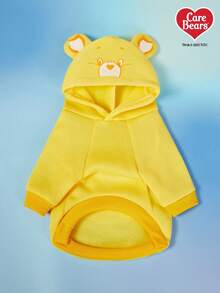 Care Bears X PETSIN 1 件 Funshine 熊印花黄色可爱立体耳朵连帽运动衫，适用于宠物、猫和狗通用毛绒温暖舒适的狗狗运动衫 - 黃色 - 查看 7