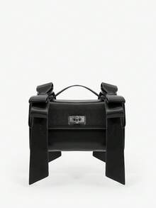 SHECARRY Ladies, Women Top Handle Bag, Crossbody Bag, Bowknot, Pink, Fashionable, Personalized, Simple, Versatile, Street, Sweet And Cool Girls, Hot Girls, Y2k, Retro, Rivets, Vintage, Teenagers, For Cocktail Party, Party, Prom, Club, Date, Birthday, Evening, Date Nigh, Ball, Daily, Afternoon Tea - Black - View 2