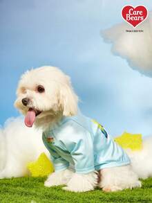 Care Bears X PETSIN 1pc "Free Style" Teddy Bear Star Cartoon Pattern Printed In Blue, Fresh, Lively, Cute, Comfortable And Stretchy Pet Cat And Dog Universal Raglan Sleeve T-Shirt - 淺藍色 - 查看 7