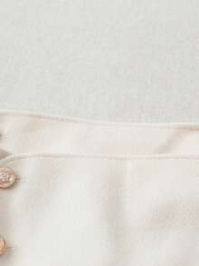 SHEIN PETITE 小巧优雅纽扣设计 A 字短裤裙