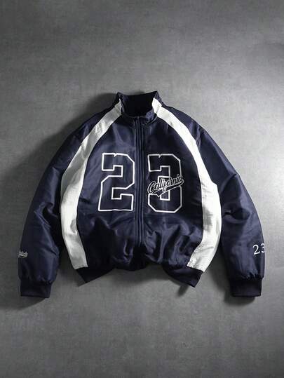 PAVTROS 男士休闲街头图案撞色夹棉大衣、风衣/户外风衣、派克大衣、宽松大衣、冬季夹克、街头服饰