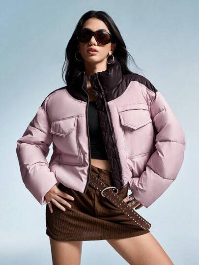 GENKIRA 2025新款女士短款宽松羽绒服，加厚，娇小款，韩版羽绒服