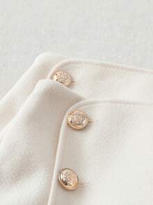 SHEIN PETITE 小巧优雅纽扣设计 A 字短裤裙