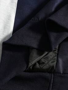 PAVTROS 男士休闲街头图案撞色夹棉大衣、风衣/户外风衣、派克大衣、宽松大衣、冬季夹克、街头服饰 - 藏蓝色 - 查看 12