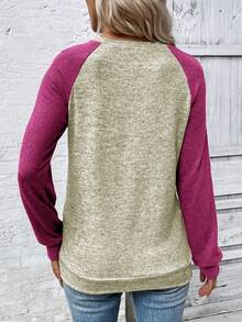 SHEIN LUNE 女式休闲装饰圆领长袖运动衫 - 彩色 - 查看 2