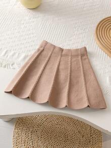 Souflis Souflis 6-9 Months Baby Girls Warm Outfit, Baby Girls Winter Warm Knitted 2 Pieces Set, Cute Bow Sweater And Pleated Skirt Set, Comfortable Soft And Skin-Friendly - Multicolor - View 6