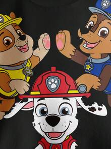 SHEIN | PAW Patrol Young Boy Casual Cartoon Dog Print Crew Neck Sweatshirt, Autumn - White - View 3