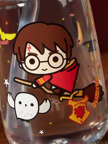 HARRY POTTER X SHEIN 16 盎司/500 毫升卡通图案水瓶，配有硅胶吸管和防溢盖，适合旅行、旅游和学校 - 淺藍色 - 查看 8