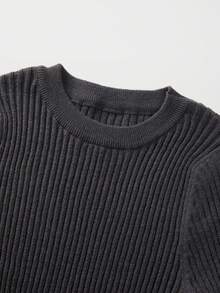 Franclia New Autumn/Winter Sexy Fitted Round Neck Flare Sleeve Elegant Casual Knit Sweater Dress For Women - Grey - View 8