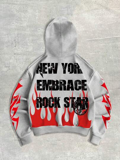 Street Life Men's Casual Liberty Statue Print Hoodie Sweatshirt, Autumn/Winter