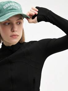 Eassivo Eassivo Chaqueta deportiva de ajuste ceñido con cuello alto de unicolor casual