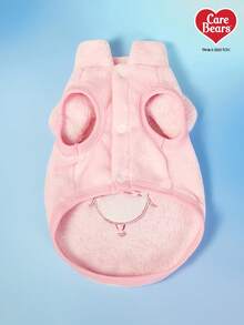 Care Bears X PETSIN 1件刺绣泰迪熊宠物猫狗通用粉色毛绒保暖舒适无袖外套，狗狗可拉扯毛绒外套 - 淺粉色 - 查看 10