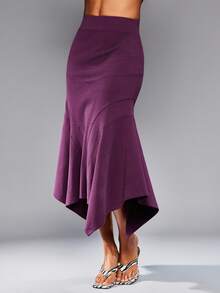 NYA SZN Skirt Bottom High Rise Fitted Bodycon Loose Pocket Detail Fairycore Old Money Modest Church Business Casual Everyday Office Teacher Fall Winter Suitable For Commuting Thanksgiving Christmas NYE New Years Eve Outfits For Women