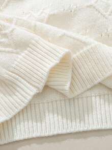 Souflis Souflis Baby Girl Casual Heart Pattern Sweater & Plaid Pleated Skirt Set, Autumn Baby Set Autumn Winter Season Baby Girl Sweaters Set Babygirl Skirt Sets Two Piece Winter Outfits For Toddler Girl Baby Girl Skirt Set - Khaki - View 5