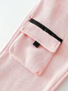 SHEIN 2pcs Tween Boy Casual Matching Sweatshirt And Sweatpants Set, Autumn/Winter - Pink - View 7