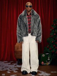 PAVTROS Manfinity Streetrush Men's Street-Style Popular INS Matching Fleece Long Sleeve Jacket,Streetwear,Winter Jacket,Warm, Winter, Christmas,Boy Friend Gifts