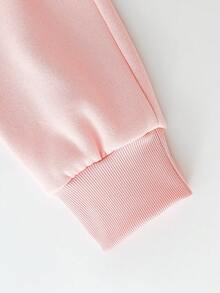 SHEIN 2pcs Tween Boy Casual Matching Sweatshirt And Sweatpants Set, Autumn/Winter - Pink - View 5