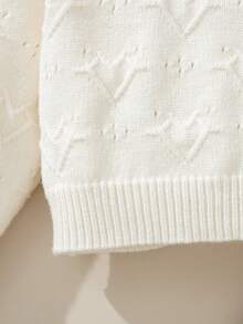 Souflis Souflis Baby Girl Casual Heart Pattern Sweater & Plaid Pleated Skirt Set, Autumn Baby Set Autumn Winter Season Baby Girl Sweaters Set Babygirl Skirt Sets Two Piece Winter Outfits For Toddler Girl Baby Girl Skirt Set - Khaki - View 4