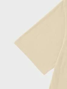 Claim Dot Men's Casual Loose Graphic Print Round Neck Short Sleeve T-Shirt - Apricot - View 4