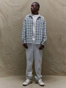 Musero Relaxed Tailored Checked Long Sleeve Shirt Spring Summer Vacation Holiday Smart Streetstyle - Green - View 5