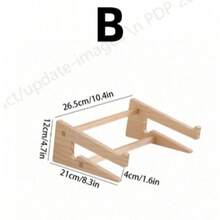 1 件木制笔记本电脑支架，升高游戏笔记本电脑支架，升高电脑桌面冷却底座返回学校 - 卡其色 - 查看 8