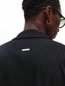 SUMWON Short Sleeve Ribbed Knit Polo Shirt Collared Button Placket Summer Casual Wear